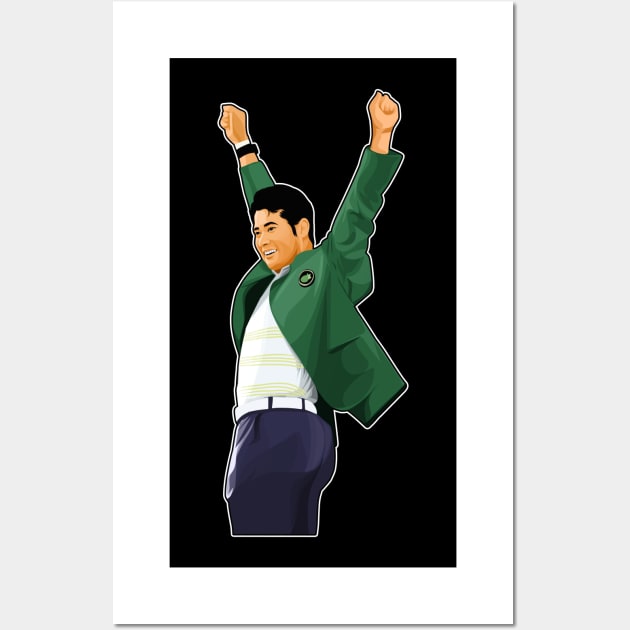 Hideki Matsuyama Green Jacket Wall Art by RunAndGow